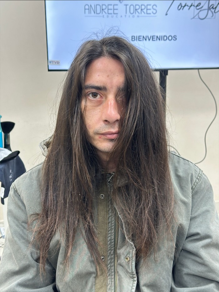 Melena larga a mullet en capas, antes
